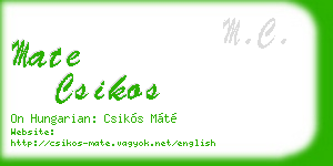 mate csikos business card